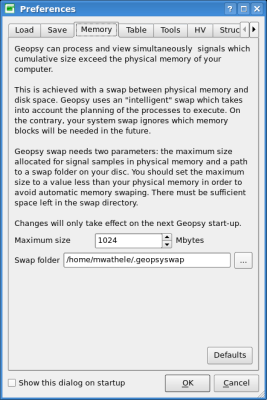 Memory tab