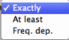 Window length pop-up menu
